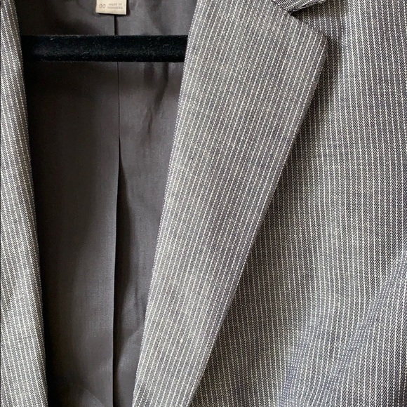 ANN TAYLOR LOFT gray pinstripe blazer jacket (00) - Picture 2 of 4